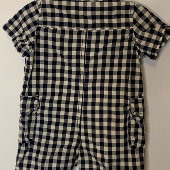 Baby Gap Gingham Print Navy Romper - Picture 4 of 6